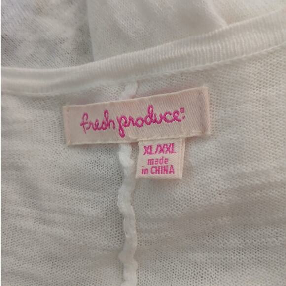 Fresh Produce Open Front Cascade Cardigan Sheer Waterfall White XL/XXL - Picture 3 of 9